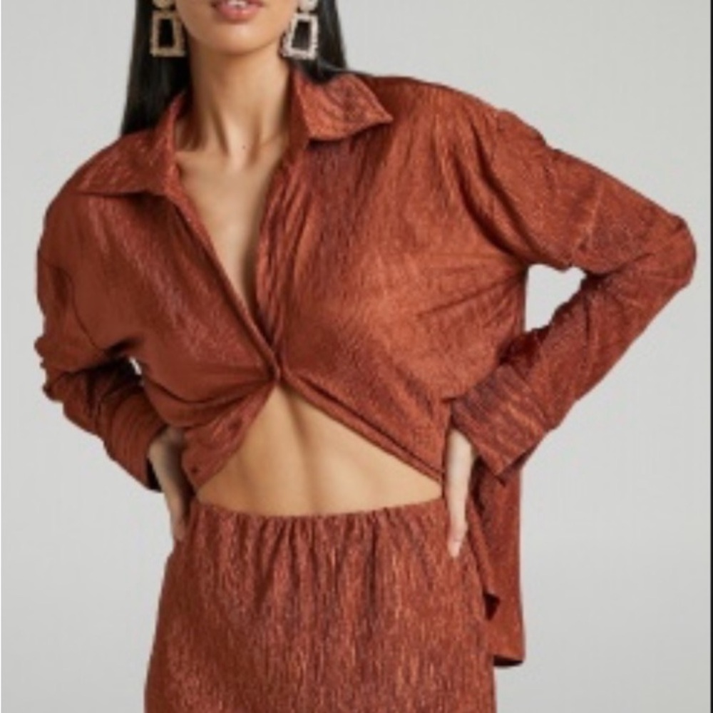 Showpo Burnt Orange Textured Women's Top